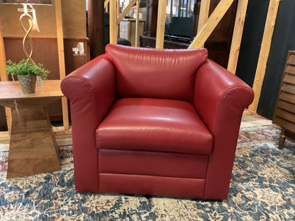 Red Vinyl Club Chair