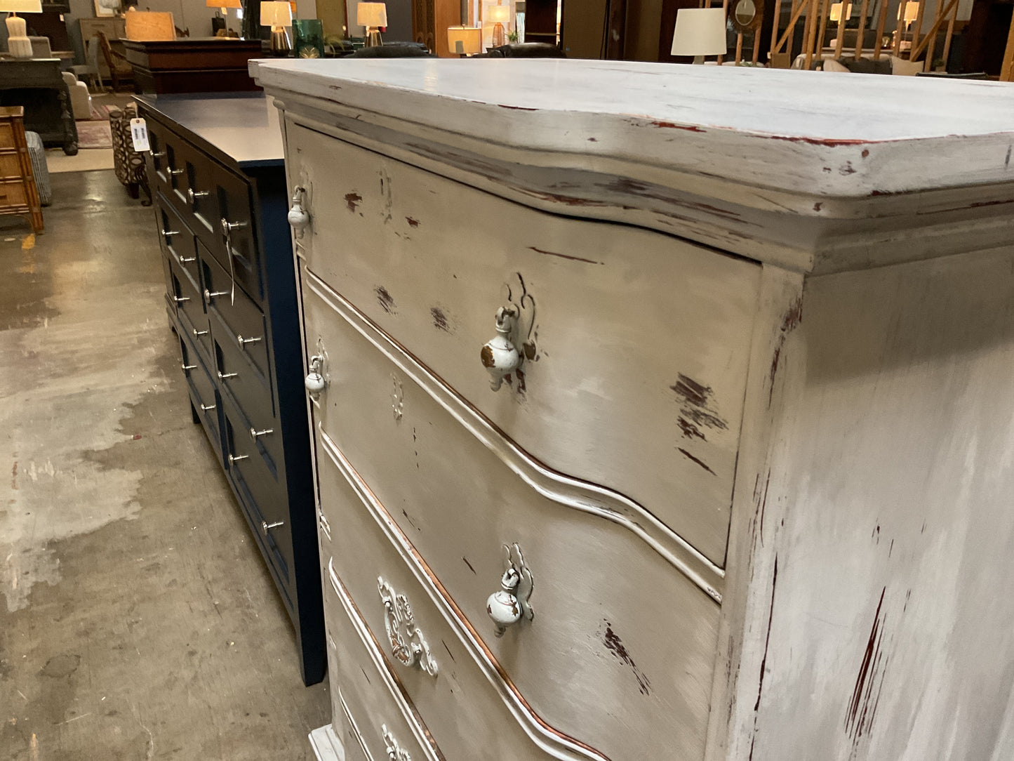 Vintage Distressed 5 Drawer Chest