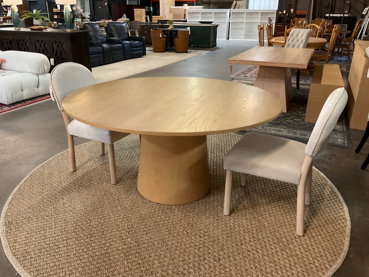 Orchid 60” Oak Round Pedestal Dining Table