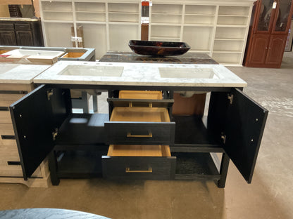 Stratford 54” Double Bathroom Vanity w/Stone Top