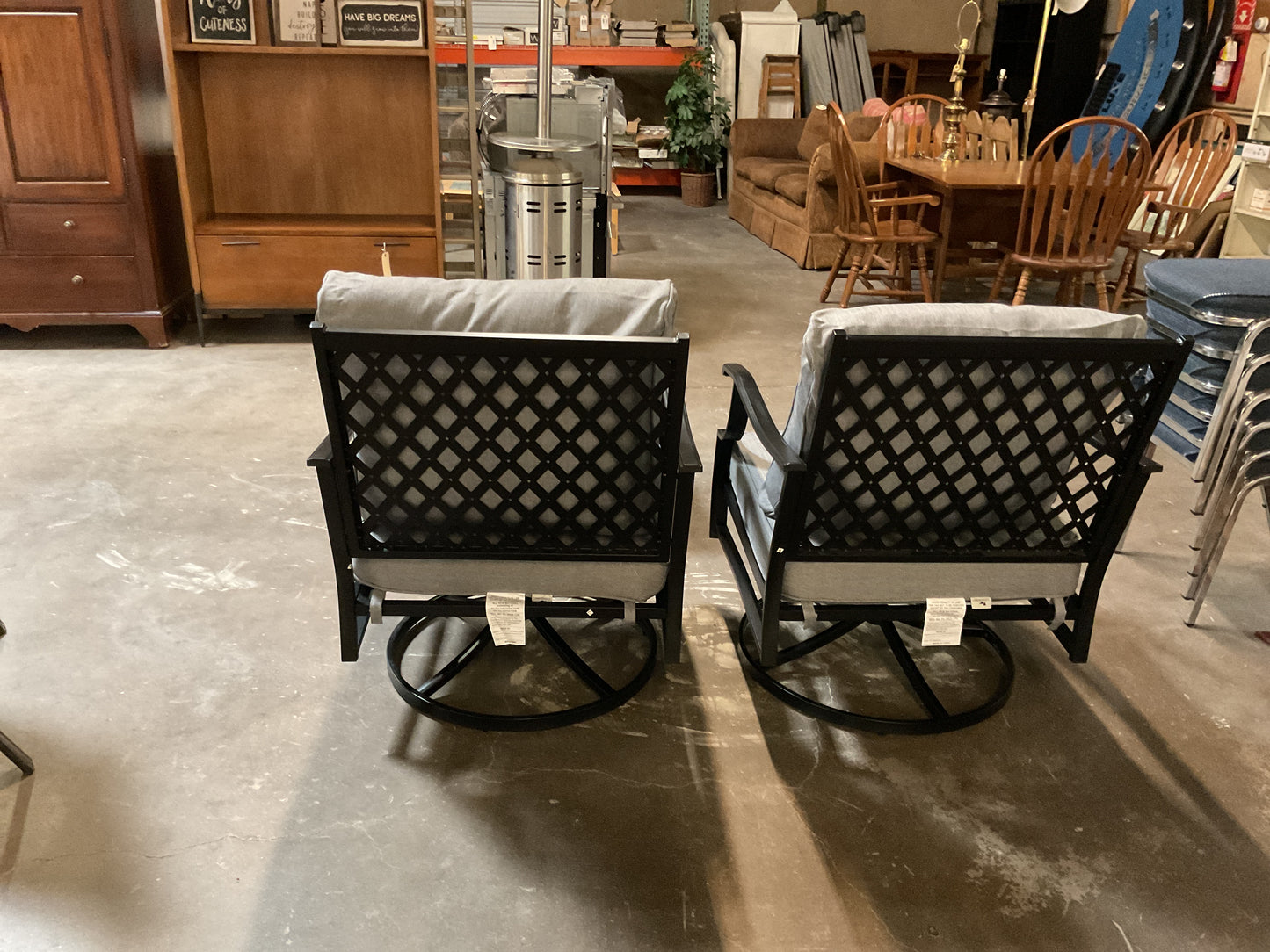 Argirios Metal Swivel Chair w/Ottoman