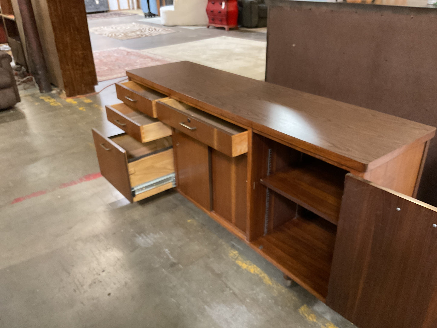1960’s Vintage Mid Century Walnut Credenza by Jofco