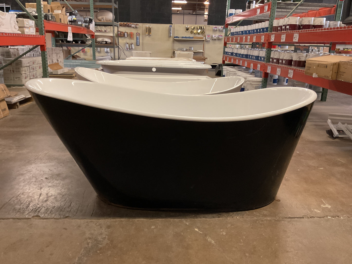 Saunders 67” Black Acrylic Soaking Tub