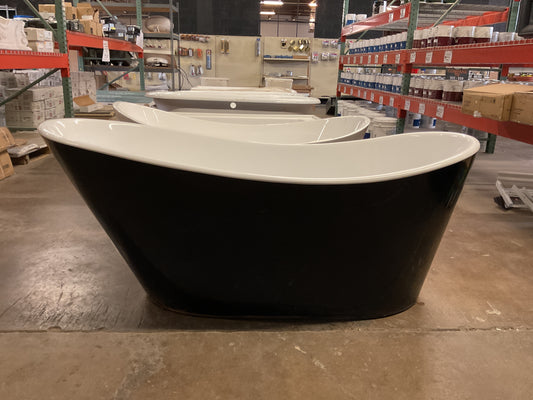 Saunders 67” Black Acrylic Soaking Tub