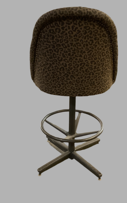 Leopard Print Swivel Bar Stool