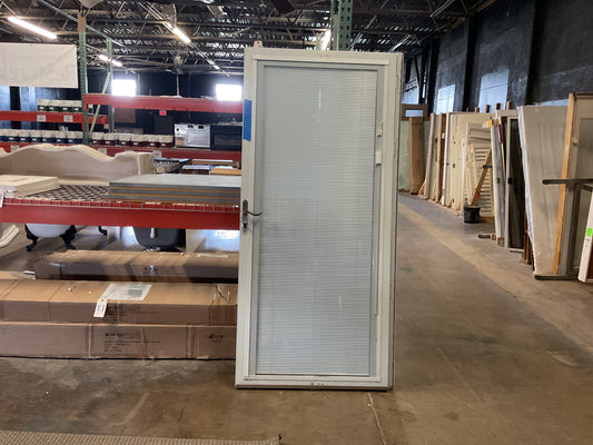 36” x 80” Glass Storm Door w/Integrated Blinds