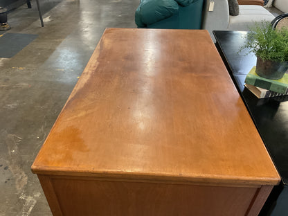 Vintage Solid Oak Teacher Desk w/Key