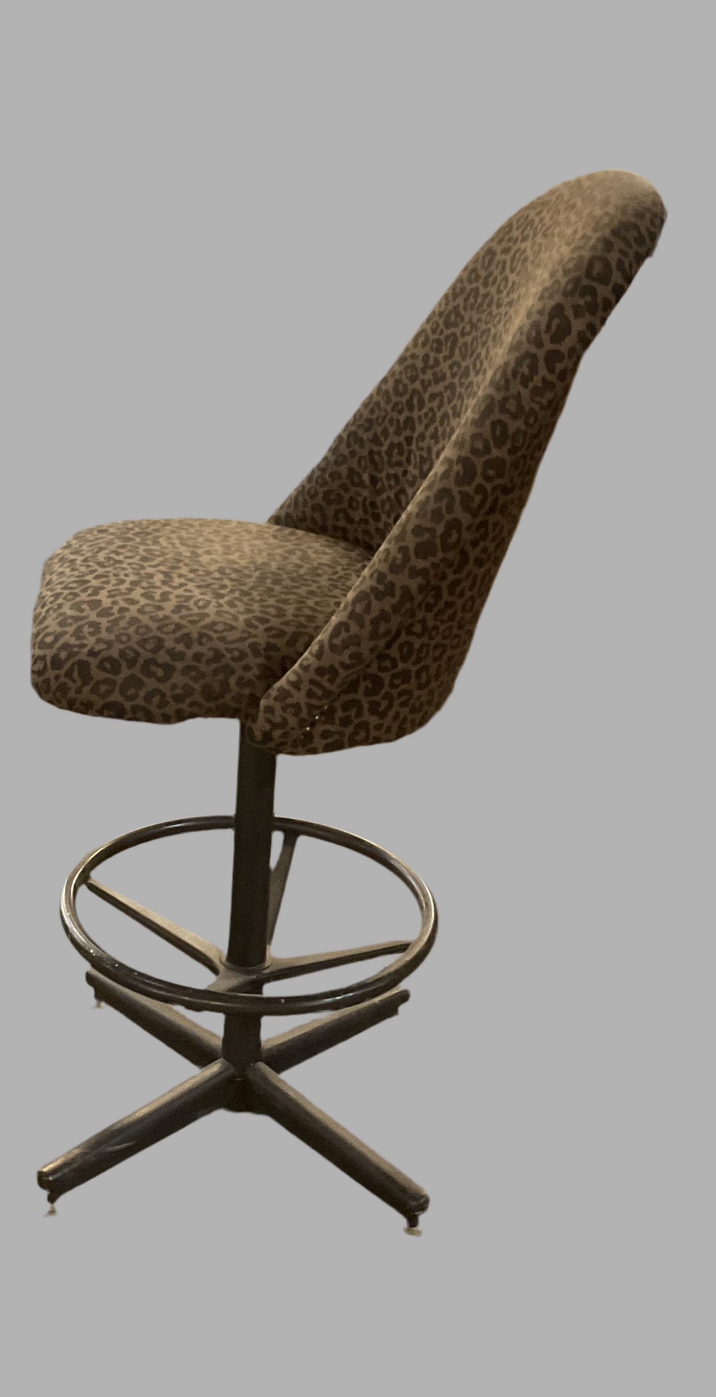 Leopard Print Swivel Bar Stool