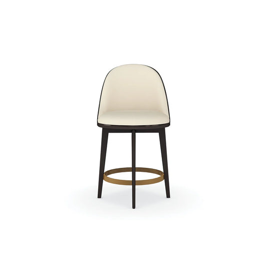 Vegan Leather Swivel Counter Stool by Caracole