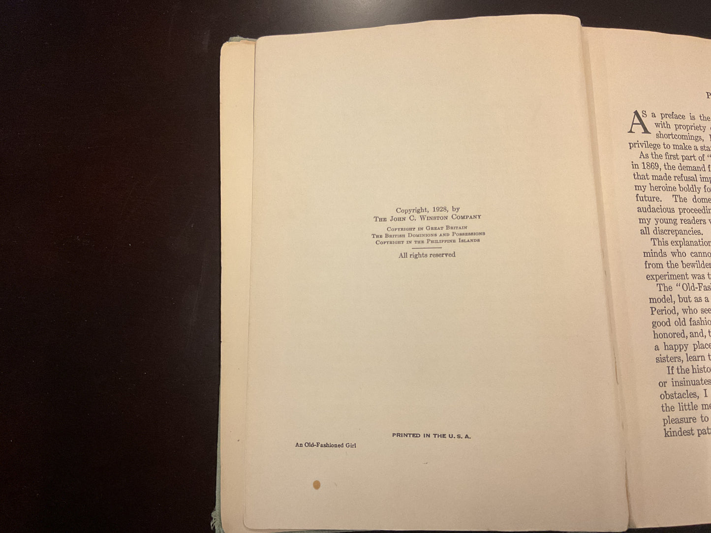 “An Old Fashioned Girl” RARE Vintage Hardcover Book