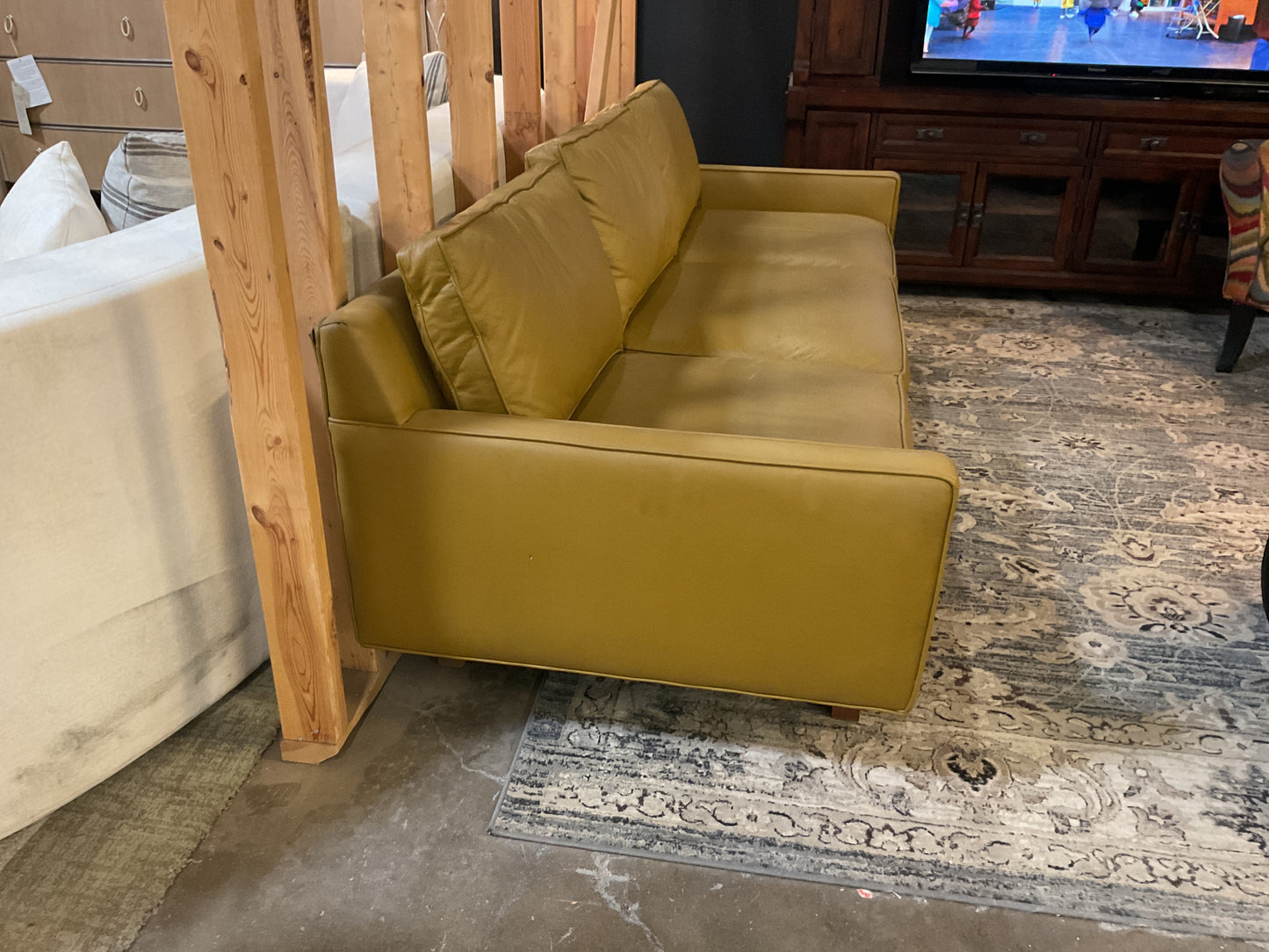 Vintage Gold Leather Sofa