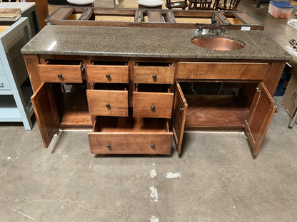 Solid Wood Sink Base w/Granite Top