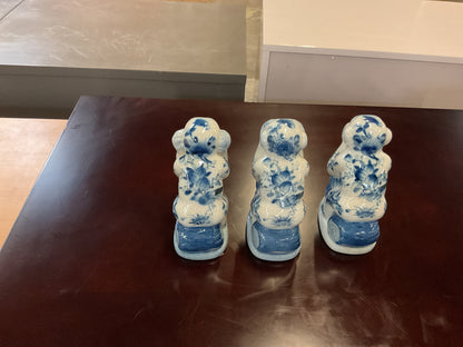Chinoiserie Porcelain Monkeys (Set of 3)
