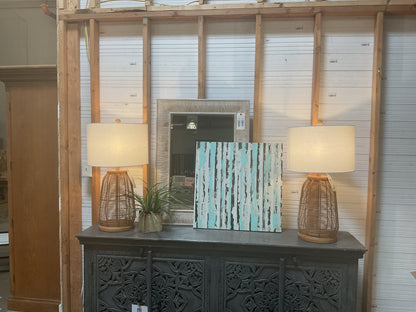 Rattan & Wood Coastal Lamp