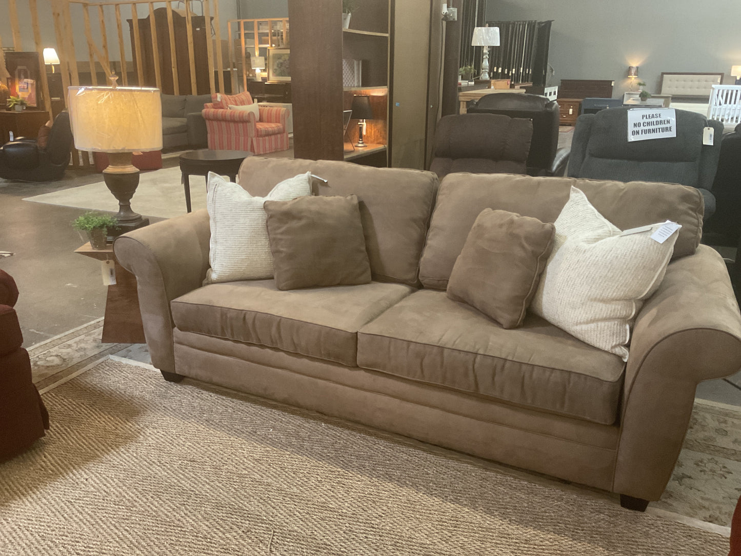 Latte Suede Sofa by Haverty’s
