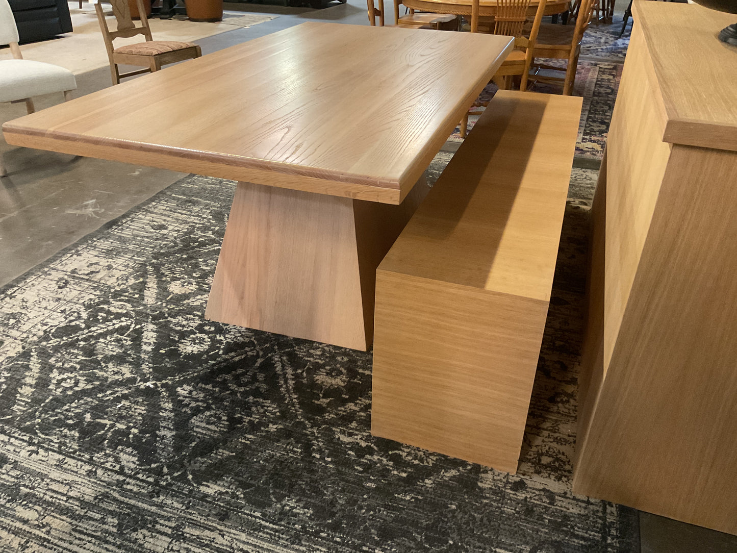Solid White Oak Dining Table w/Bench