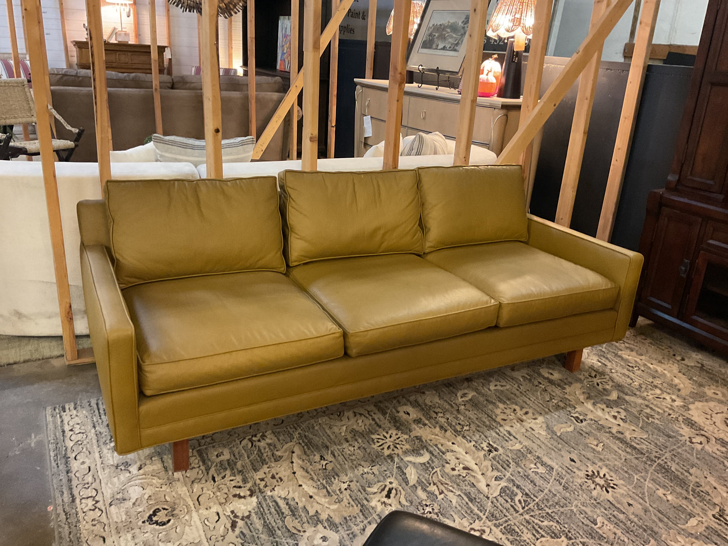 Vintage Gold Leather Sofa