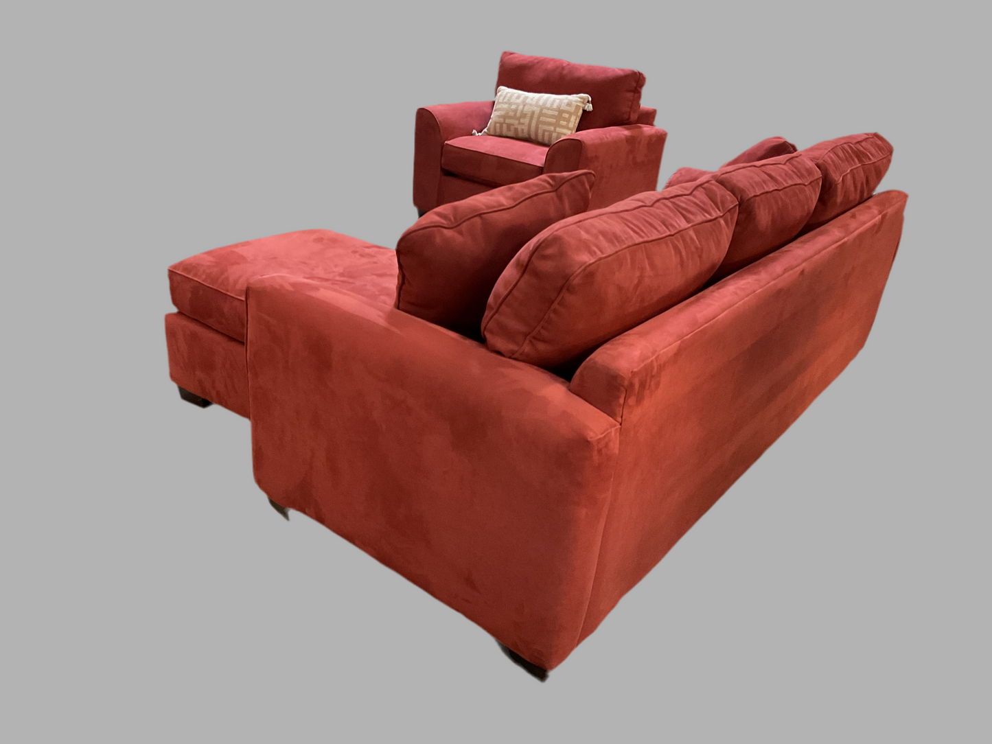 Reversible Suede Chaise Sofa by Haverty’s