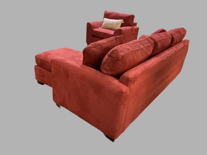 Reversible Suede Chaise Sofa by Haverty’s