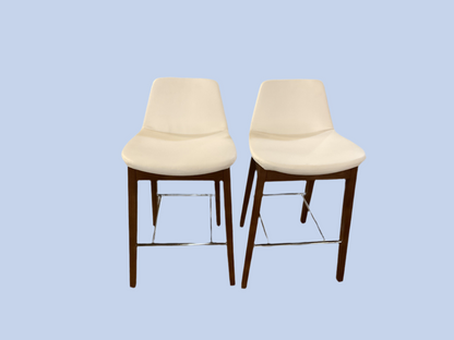 Pera Wood Handle Back Counter Stool