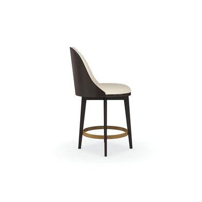 Vegan Leather Swivel Counter Stool by Caracole