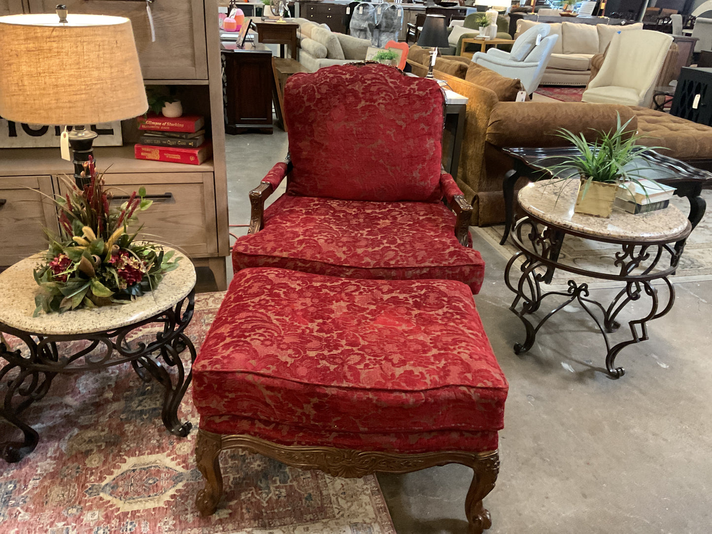 Louis XV Style Armchair w/Ottoman