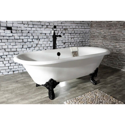 Kingston Brass 72” Cast Iron Clawfoot Tub