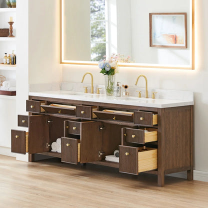 Kazuki 84” Double Bathroom Vanity (No Top)