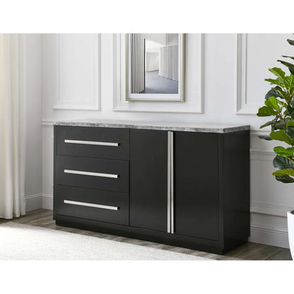Anxhela 66” Marble Top Credenza/Drink Station