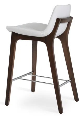 Pera Wood Handle Back Counter Stool