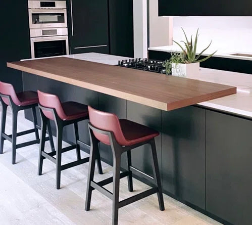 Pera Wood Handle Back Counter Stool