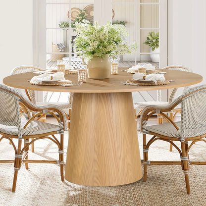 Orchid 60” Oak Round Pedestal Dining Table