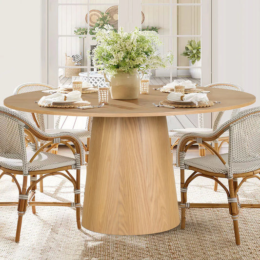 Orchid 60” Oak Round Pedestal Dining Table
