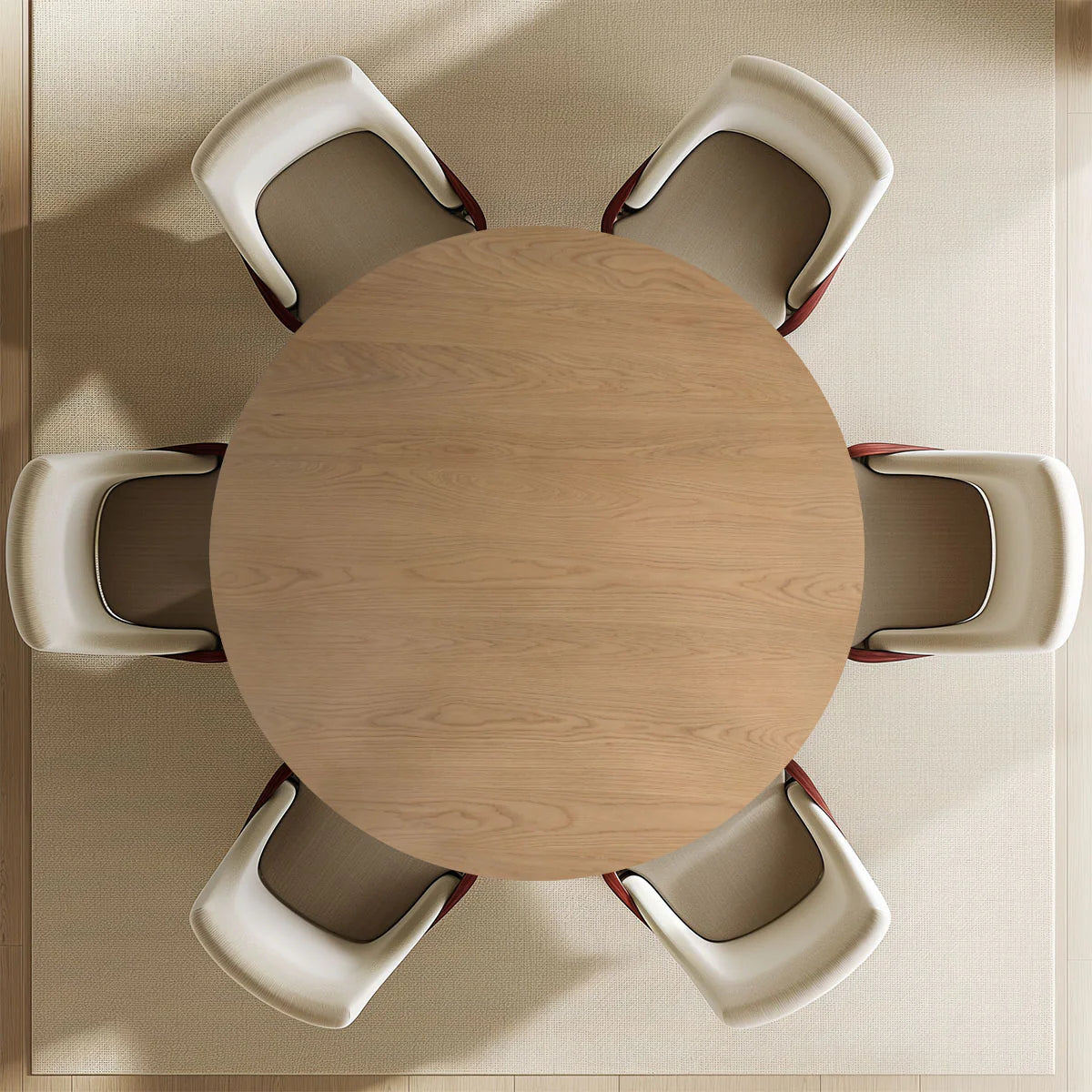 Orchid 60” Oak Round Pedestal Dining Table