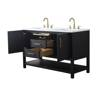 Stratford 54” Double Bathroom Vanity w/Stone Top