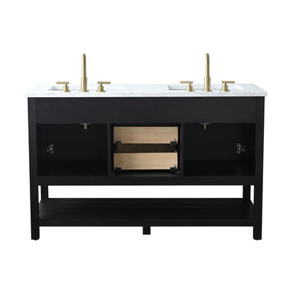 Stratford 54” Double Bathroom Vanity w/Stone Top