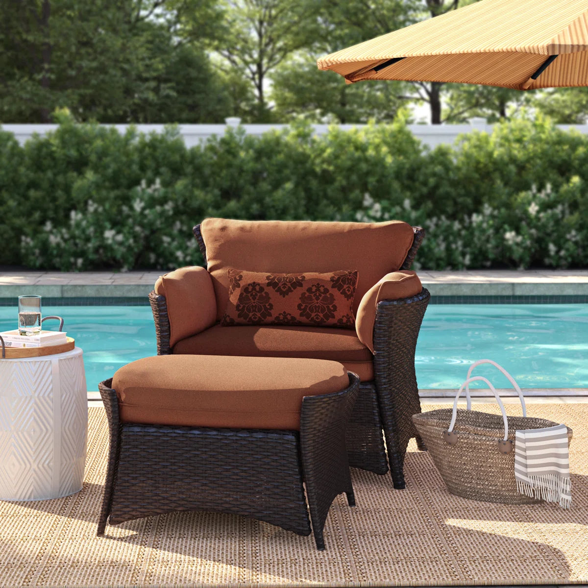 Deaver Deep Seating Patio Chair w/Cushions