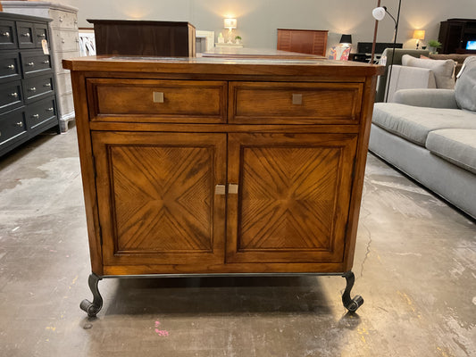Vintage Oak Buffet w/Slate Inset