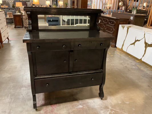 Wood Buffet w/Hutch Top