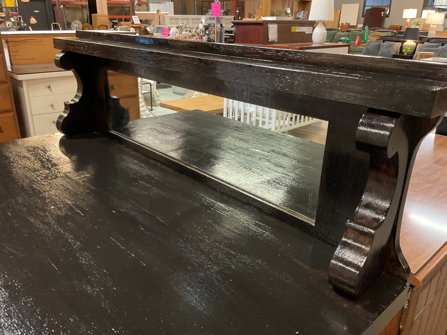Wood Buffet w/Hutch Top