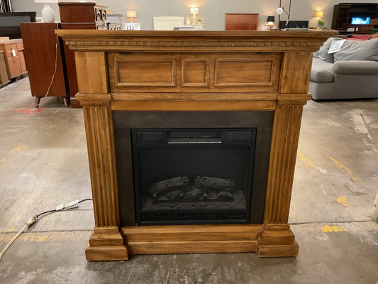 Wood Mantel w/Electric Fireplace