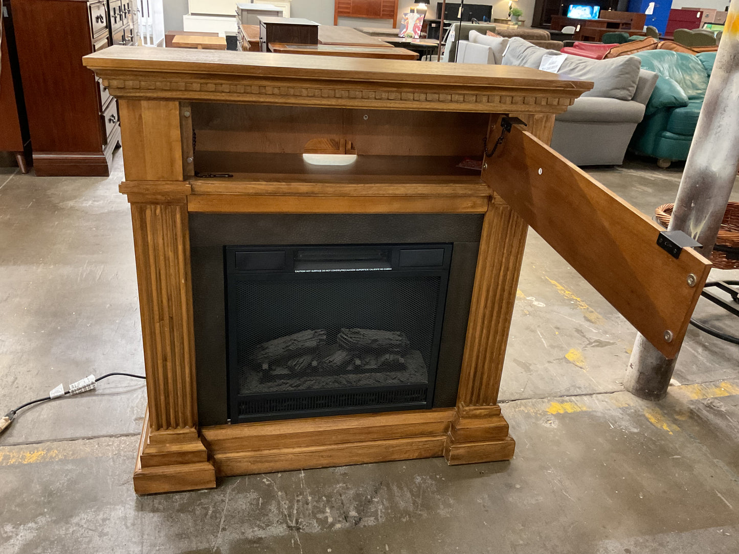 Wood Mantel w/Electric Fireplace