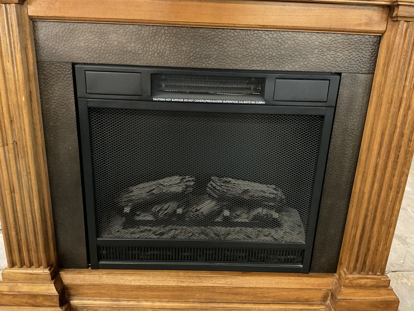 Wood Mantel w/Electric Fireplace