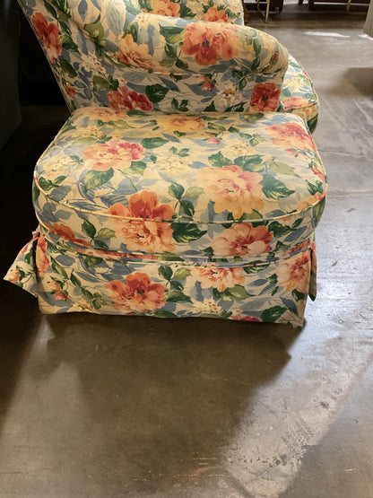 Floral Chair w/Ottoman