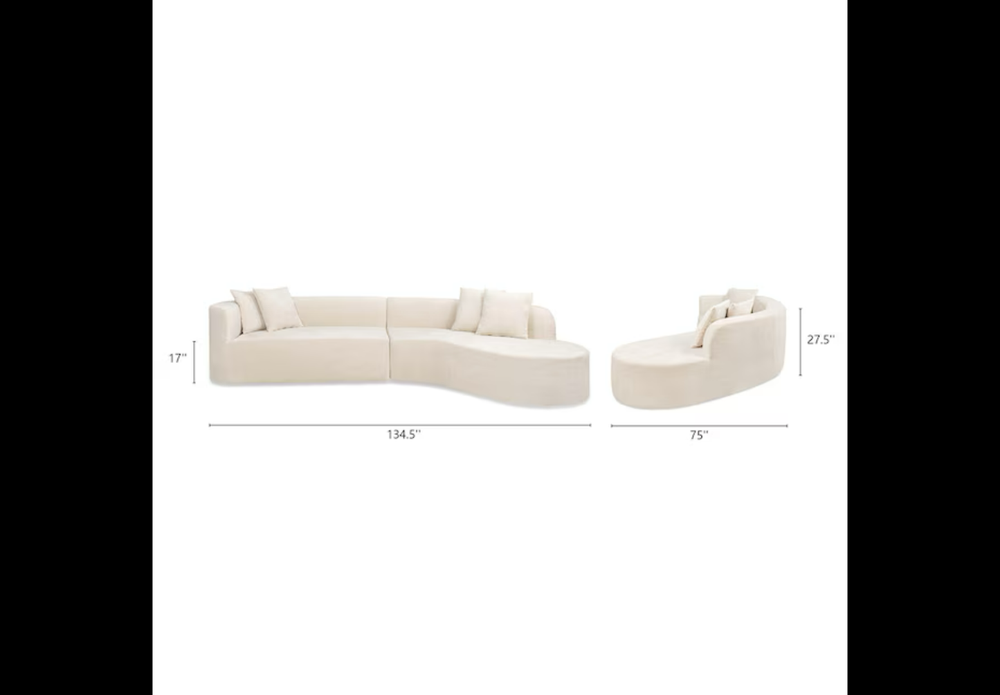 Ivy Bronx Chenille Curved Sofa