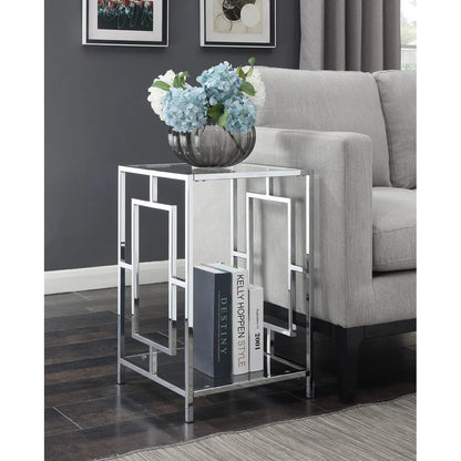 Sapienza Chrome & Glass Side Table