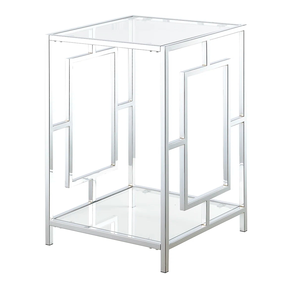 Sapienza Chrome & Glass Side Table