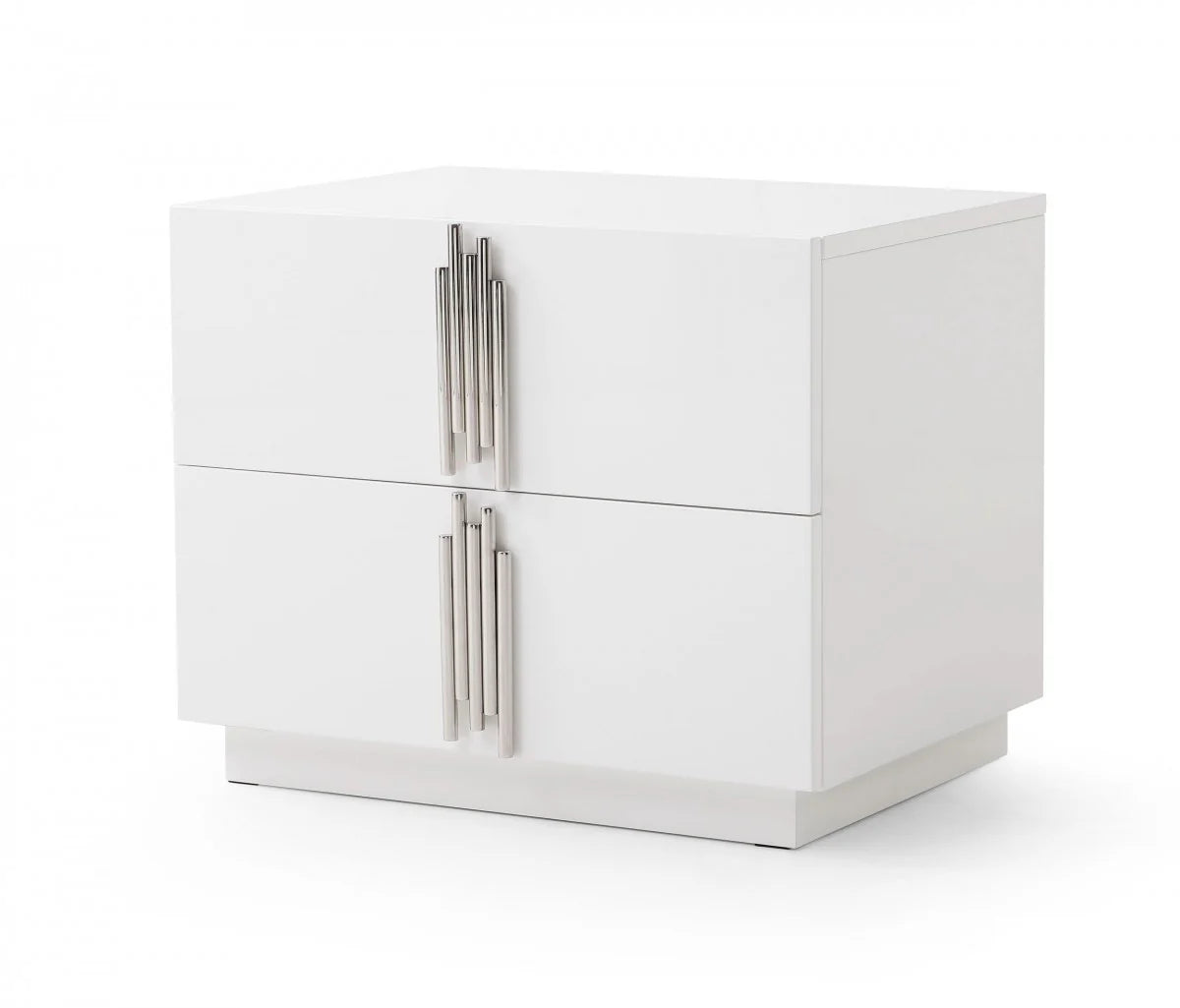 Modrest Token - Sleek High Gloss 2 Drawer Nightstand