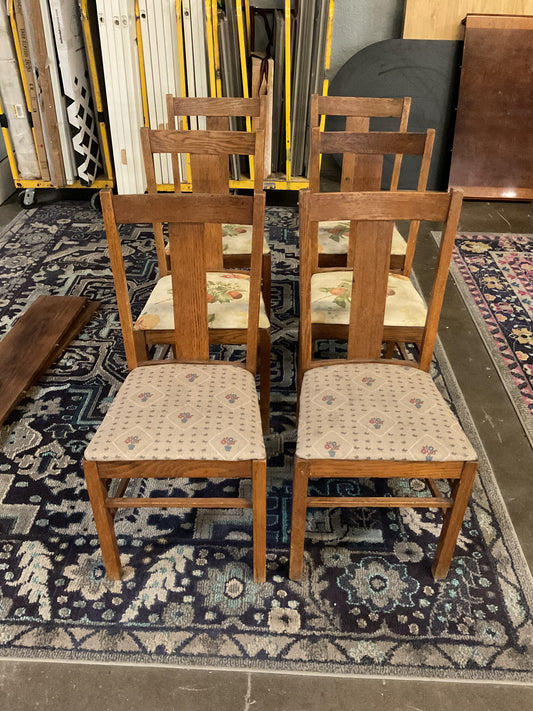 Oak Upholstered Dining Chairs Set of 6