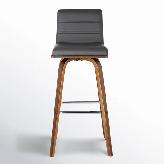 Hiram Solid Wood Swivel Bar Stool
